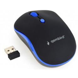 Gembird MUSW-4B-03-B, Wireless Optical Mouse, 2.4GHz, 4-button, 800/1200/1600dpi, Nano Reciver, USB, Black/Blue